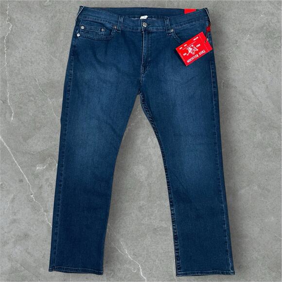 True Religion Ricky Relaxed Straight NWT 40Tag 43x30 SRP 159 Stretch Jeans Denim - Picture 1 of 12